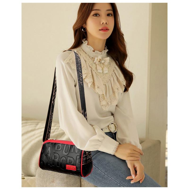 Vintage Embossed Multi Pocket Shoulder Crossbody Bag