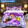 Purple Powerhouse 3pcs K-pop Music Group Bedding set,Ideal for Bedroom, Dormitory,Including Duvet Cover And 2pcs Pillowcases,Fan Gifts