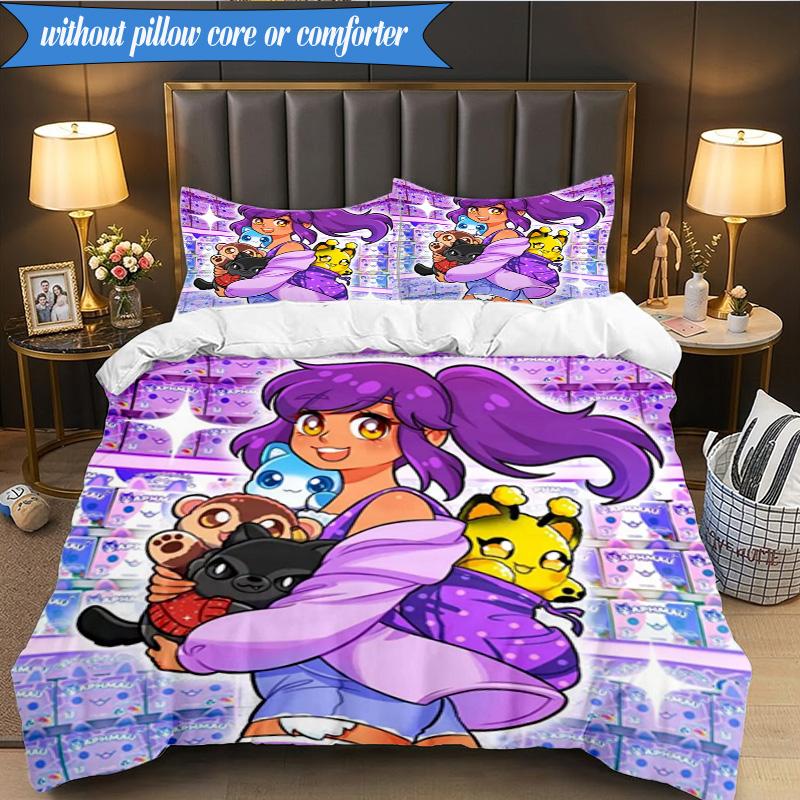 Purple Powerhouse 3pcs K-pop Music Group Bedding set,Ideal for Bedroom, Dormitory,Including Duvet Cover And 2pcs Pillowcases,Fan Gifts