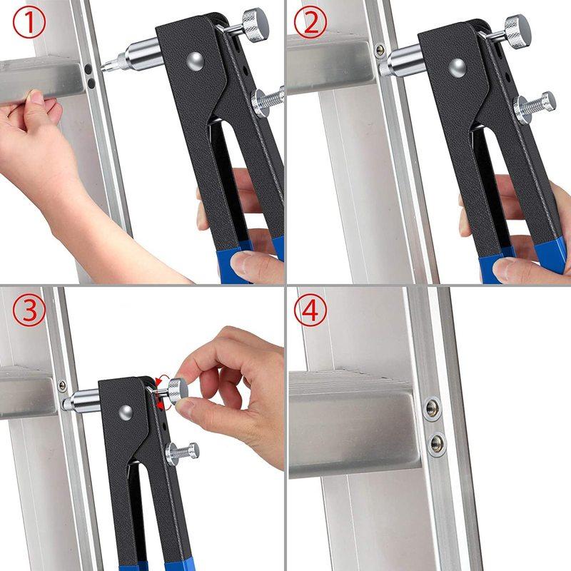 M3/M4/M5/M6/M8 Threaded Rivet Nut Kit 86Pcs Hand Riveter With Mandrel Complete Hardware Installation Repair Tool Set