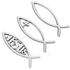 SUPERFINDINGS 3 Pieces Emblem Car Jesus Fish Emblem Jesus Fish