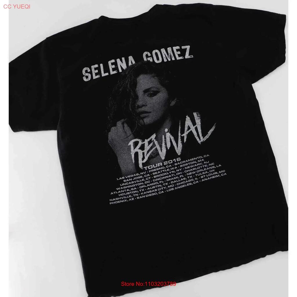 Selena Gomez Revival Tour 2016 Tee Shirt Black Vintage Soft Breathable Casual Stylish Comfortable Streetwear Stretched