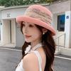 Summer and Autumn Curling, Small Face, Sunscreen, Sunshade, Breathable Straw Bucket Hat Woman