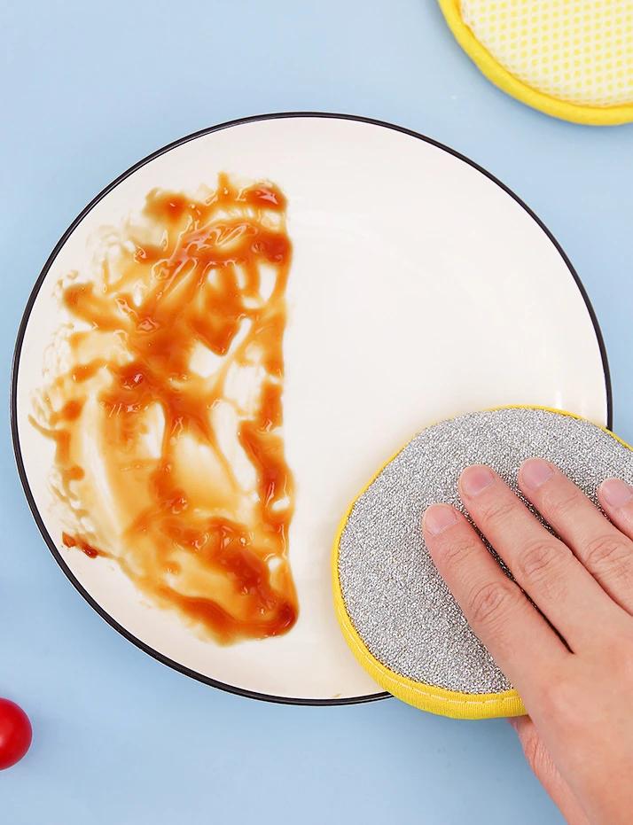Double Side Sponge To Wash Dishes Useful Things for Kitchen Clean Tools Reusable Washable Sponges