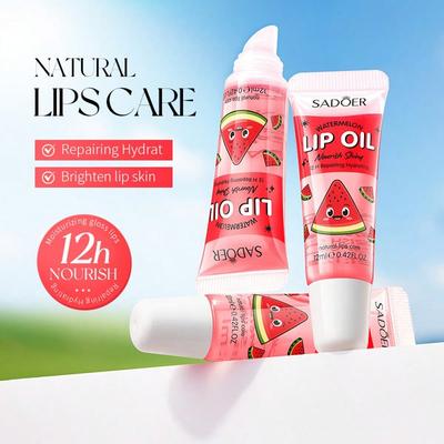 1PC Watermelon Moisturizing&Brightening Lip Oil Lip Anti cracking&Moisturizing Lipstick