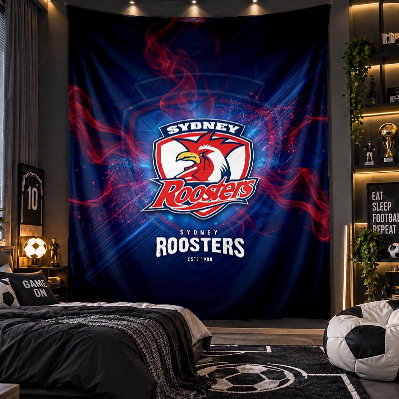 Arazzo da Appendere a Parete Stampa Sydney Roosters Tessuto per Soggiorno Camera da Letto Decorazione per la Casa