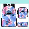 Lilo Stitch Kinder Wasserdichter Rucksack Set Oxford Schultasche Mit Federmäppchen Für Grundschüler