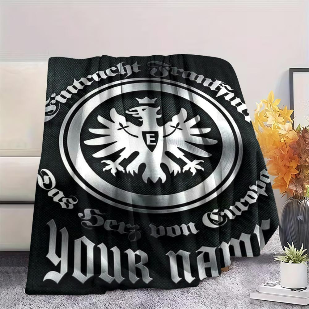 1 Stück Personalisierte Eintracht Frankfurt Muster Flanell Decke Geeignet für Alle Jahreszeiten für Heimdekoration Wärme und Komfort Geschenke Feiertagsgeschenk