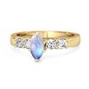 Moonstone Tapered Five-Stone Ring -925 Sterling Silver Gold Vermeil