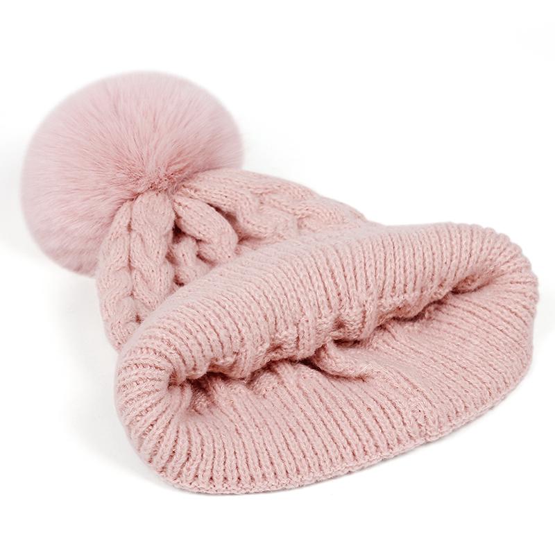 3Pcs Women Winter Hat Scarf Gloves Set Christmas Fur Ball Teenager Beanie Neck Warmer Suit Pompom Knitted Woman Men Cap Set
