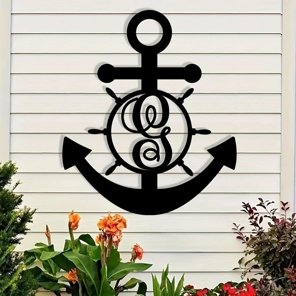 Custom Letter Anchor Metal Wall Art - Ευέλικτο, χωρίς ενέργεια, κομψή διακόσμηση για σπίτι και δώρα, τέλειο εσωτερικό και εξωτερικό