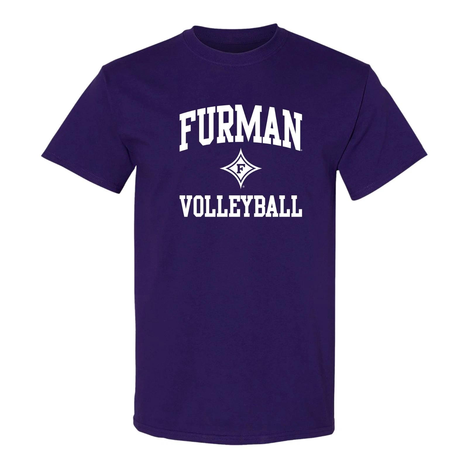 Furman Arch Logo Volleyball T-Shirt - Purple 3XL