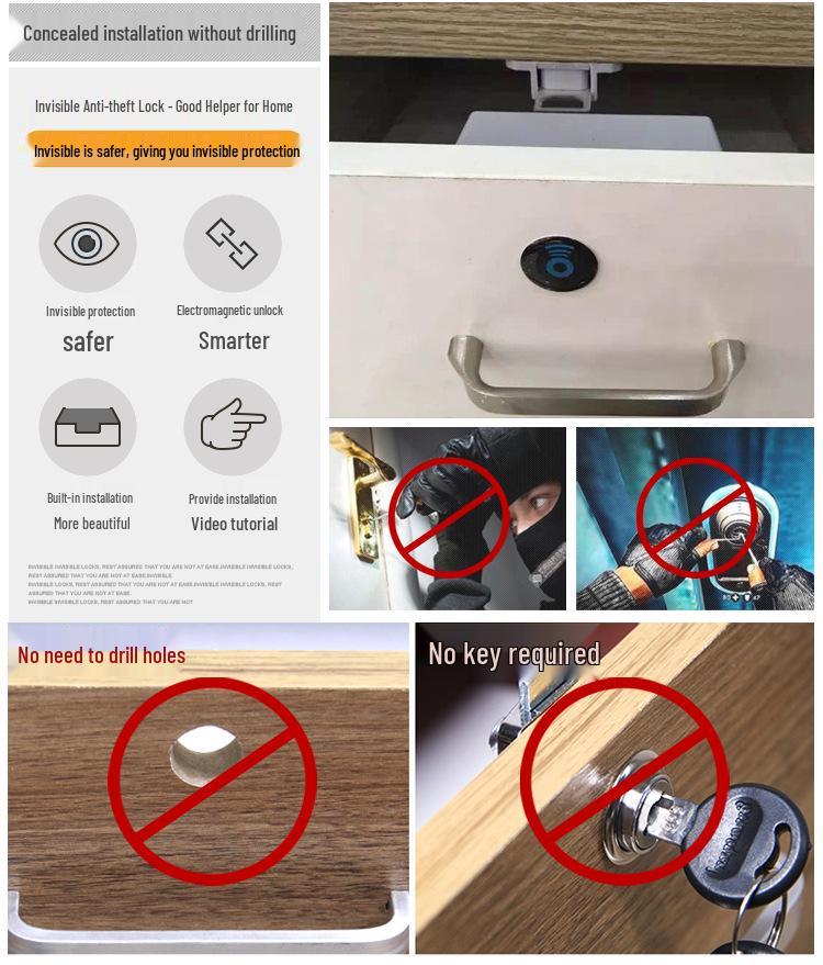 Electronic Smart Induction Invisible Lock for Cabinets and Wardrobes