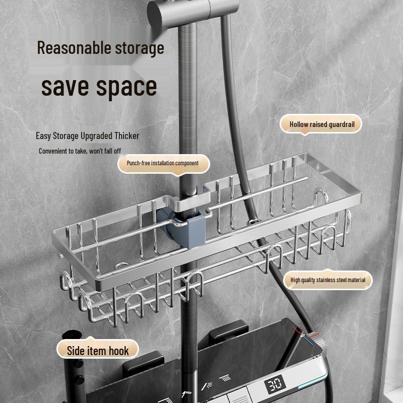 Stainless Steel Bathroom Toilet Storage Rack Shower Room Shelf