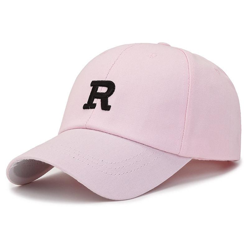 R Embroidery Letter Baseball Hat Outdoor Sun Protection Breathable Cap Peaked