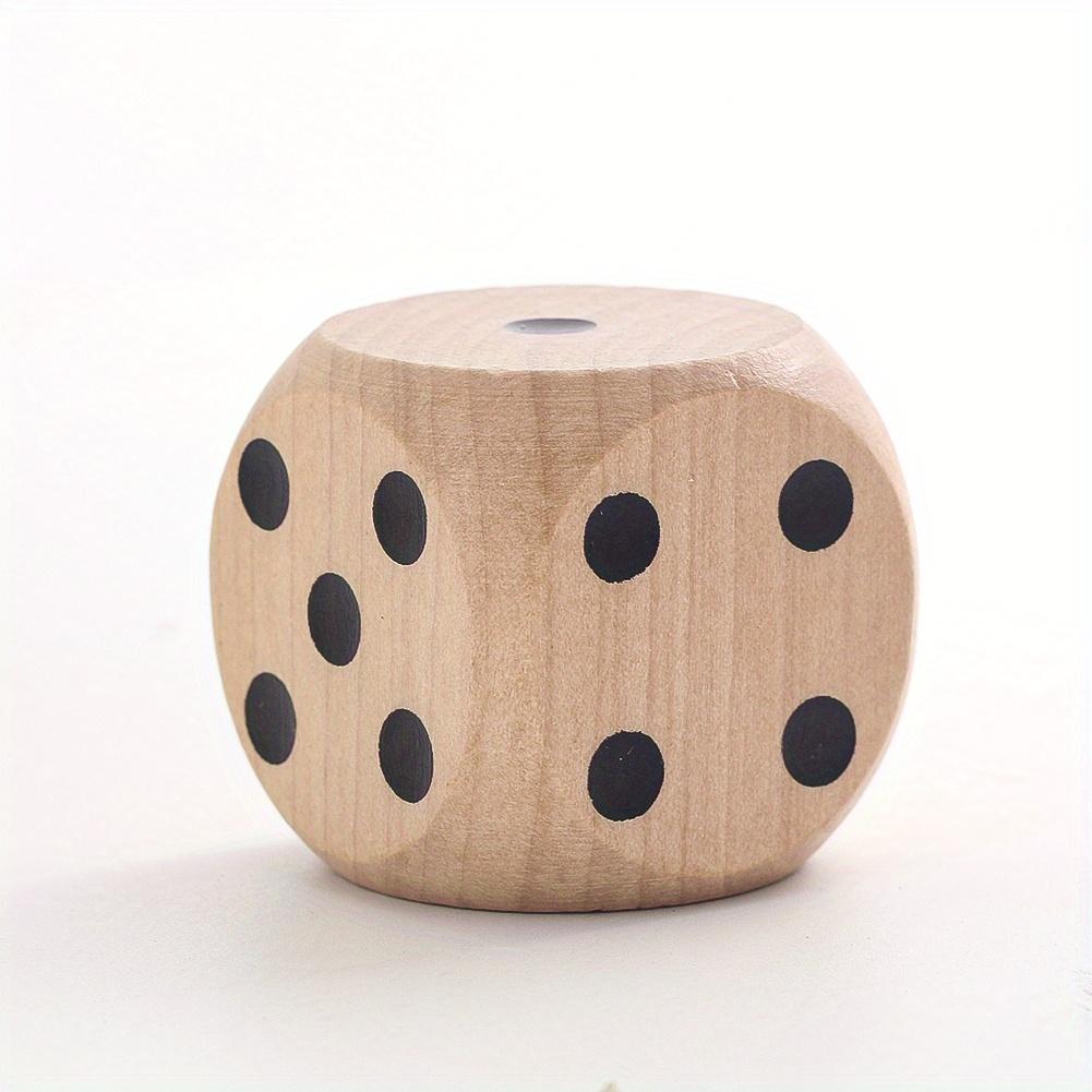 1PC Large 6-Sided Wooden Dice with Dot Square Round Corner for Family Gatherings Bar Club Parties Board Games Miniatures