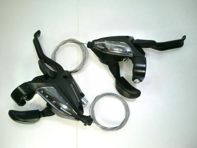Shimano Lever 3x7speed 2 Finger Black Left and Right Set 602 Brake/shift ST-EF500