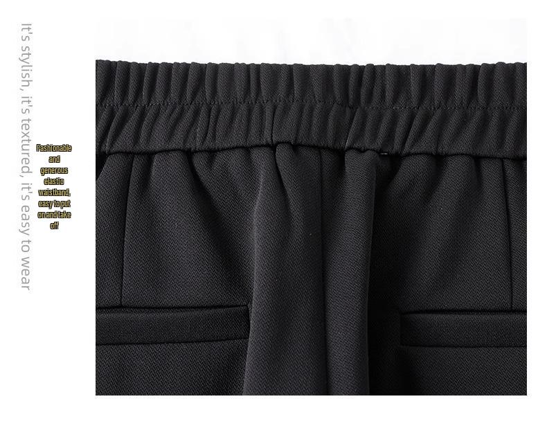 Women's Black High-Waisted Micro-Flare Pants - Slimming & Versatile for Spring & Autumn 2025