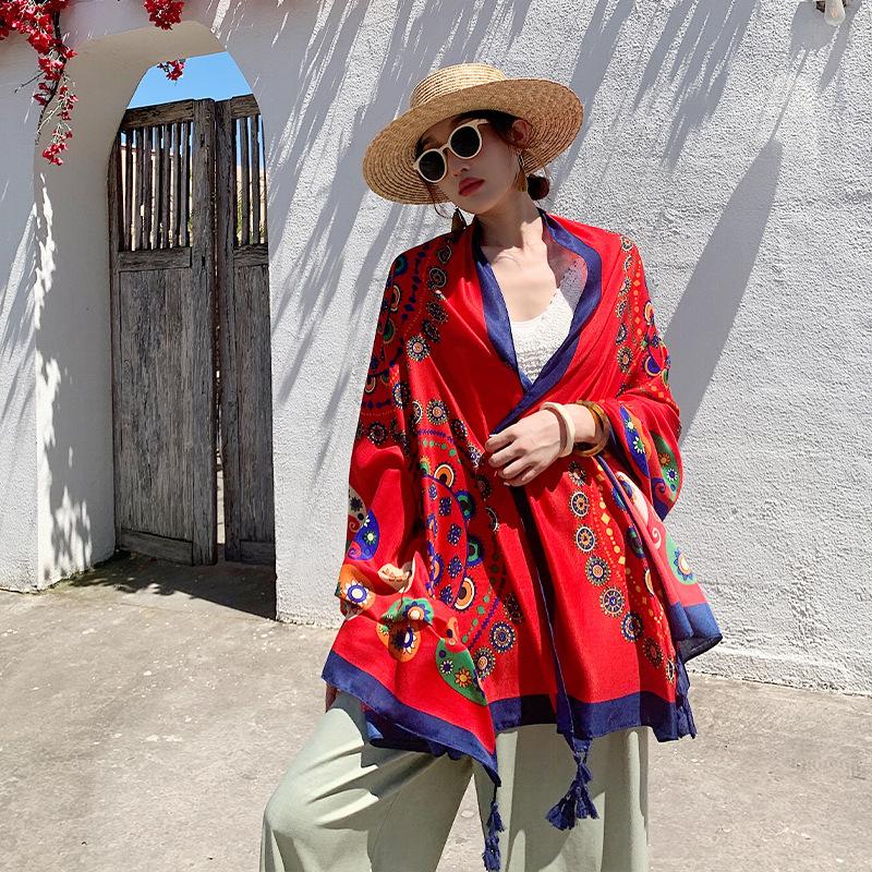 Women Shawl Wraps MODERN NEW SAGA Summer Beach Scarf Printed Stoles Female Thin Shawls Capes Tippet