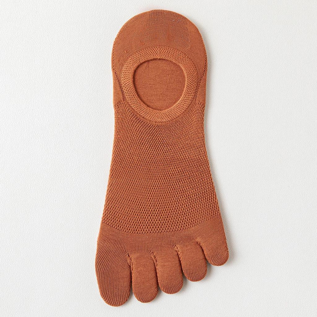 Women's Antibacterial Breathable Cotton Toe Socks - Low-Cut Invisible Boat Style