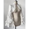 Classic Lolita Jacquard Ruffle Bolero Coat Elegant Gothic Long Sleeve Layered Frill Shoulder Cape Top Vintage Palace Jacket
