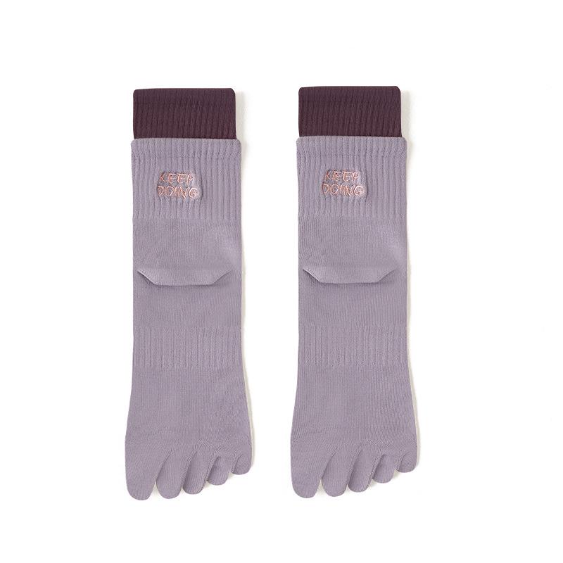 Women's White Split-Toe Mid-Calf Sport Socks - Sweat-Absorbent, Breathable, Boneless, Over-the-Knee, Autumn/Winter Style.