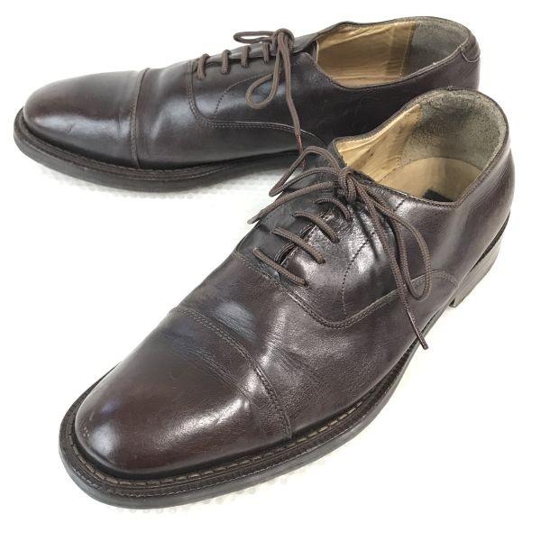 

Made in Italy BARNEYS NEW YORK Leather Straight Tip Oxford Shoes Size 9M 26.5-27.0cm Brown Business Dress Shoes