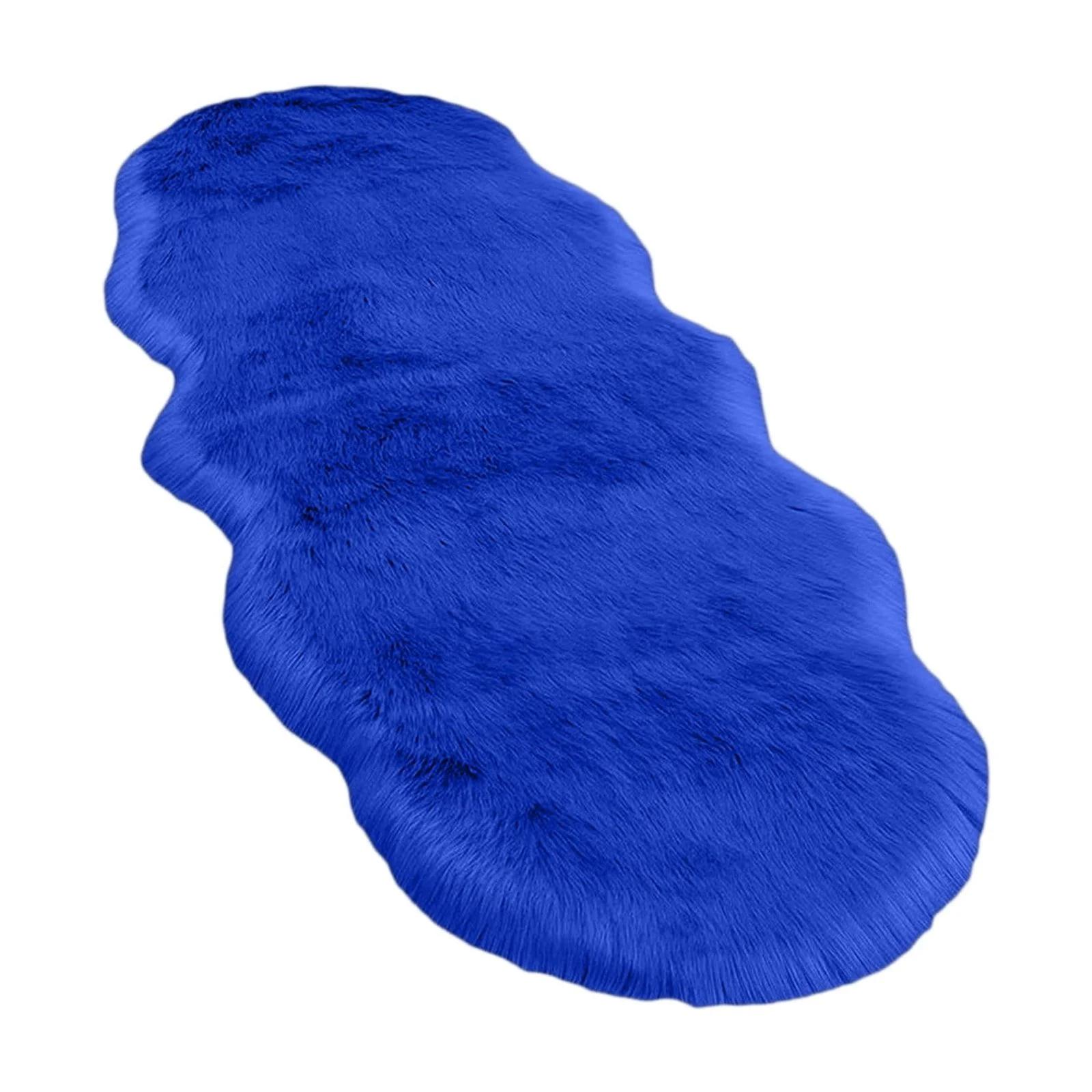 Wool Imitation Sheepskin Rugs Faux Non Bedroom Shaggy Carpet Mats One Size