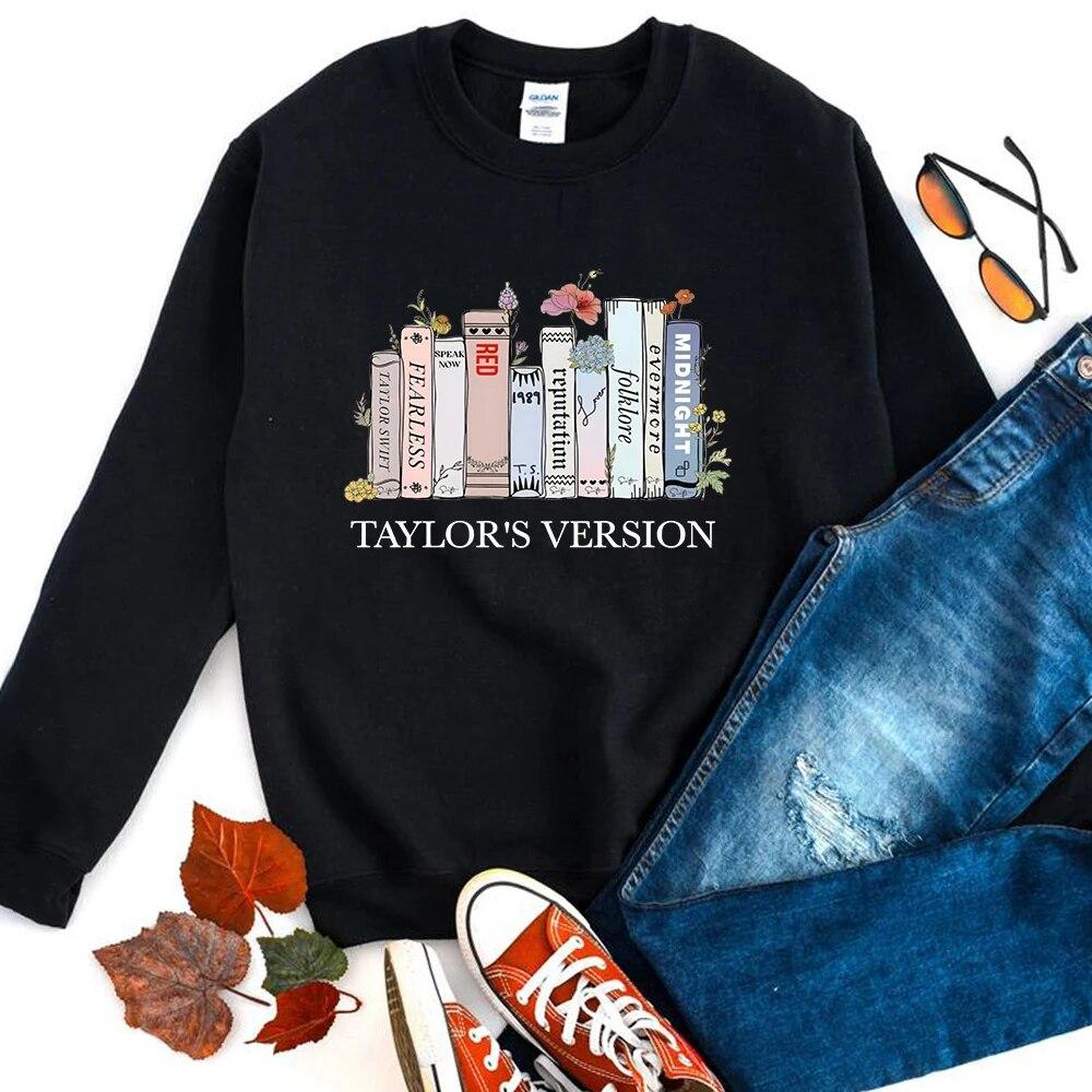 Retro Taylor's Version Sweatshirt Eras Tour 2023 Hoodie Music Album Midnights Folklore Jumper Taylor Fans Crewneck Sweatshirts Unisex Hoodie