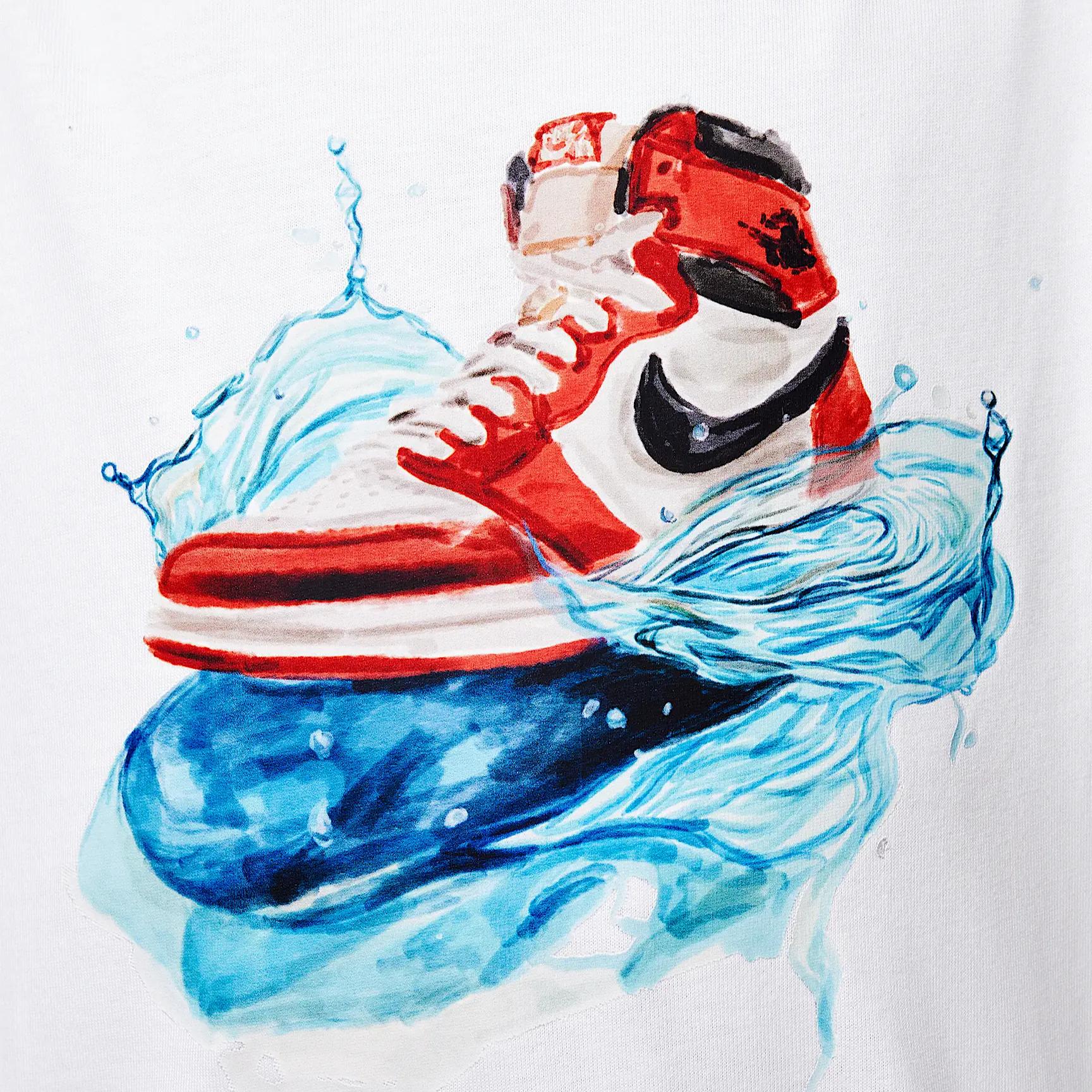 

Jordan Футболка AJ1 Удобная Модная Универсальная Повседневная С коротким рукавом Детские Топы Белая II2520-100 L