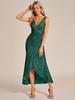 Ever-Pretty Women's Sleeveless Bodycon V-Neck Asymmetrical Hem Sequin Ankle Length Cocktail Dress