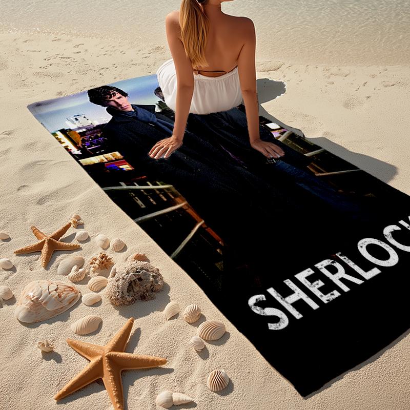 Ultra-Soft Beach Towel with Sherlock Theme,Ideal for Pool - Camping, Diving - Perfect Travel Essential, Vibrant Beach Towel.