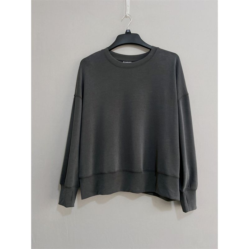 

Экспорт США ARU Весна Лето Большие размеры Женская одежда Модальная футболка Свободный свитер Супермягкий свитшот Black Gray B