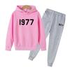 Fashion Casual 1977 Boys Girls 2 Piece Sets Tracksuit Kids Hooded Sports Suit Children Hoodies Sweatshirt Top+Pants Streetwear