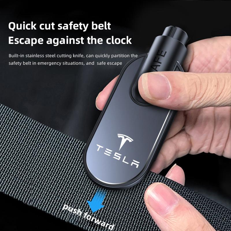BFNWZ1 Car Safety Hammer Window Glass Breaker Escape Tool For Tesla Model 3 Model Y Coil SpaceX S Bonina Highland X Cybertruck Juguete