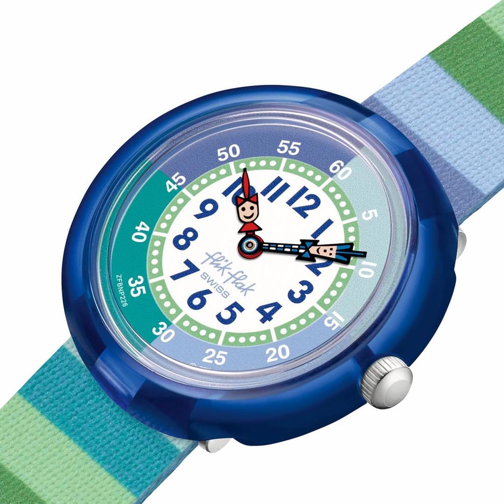 Flik Flak STRIPY FBNP226 Kids' Watch, GREEN,