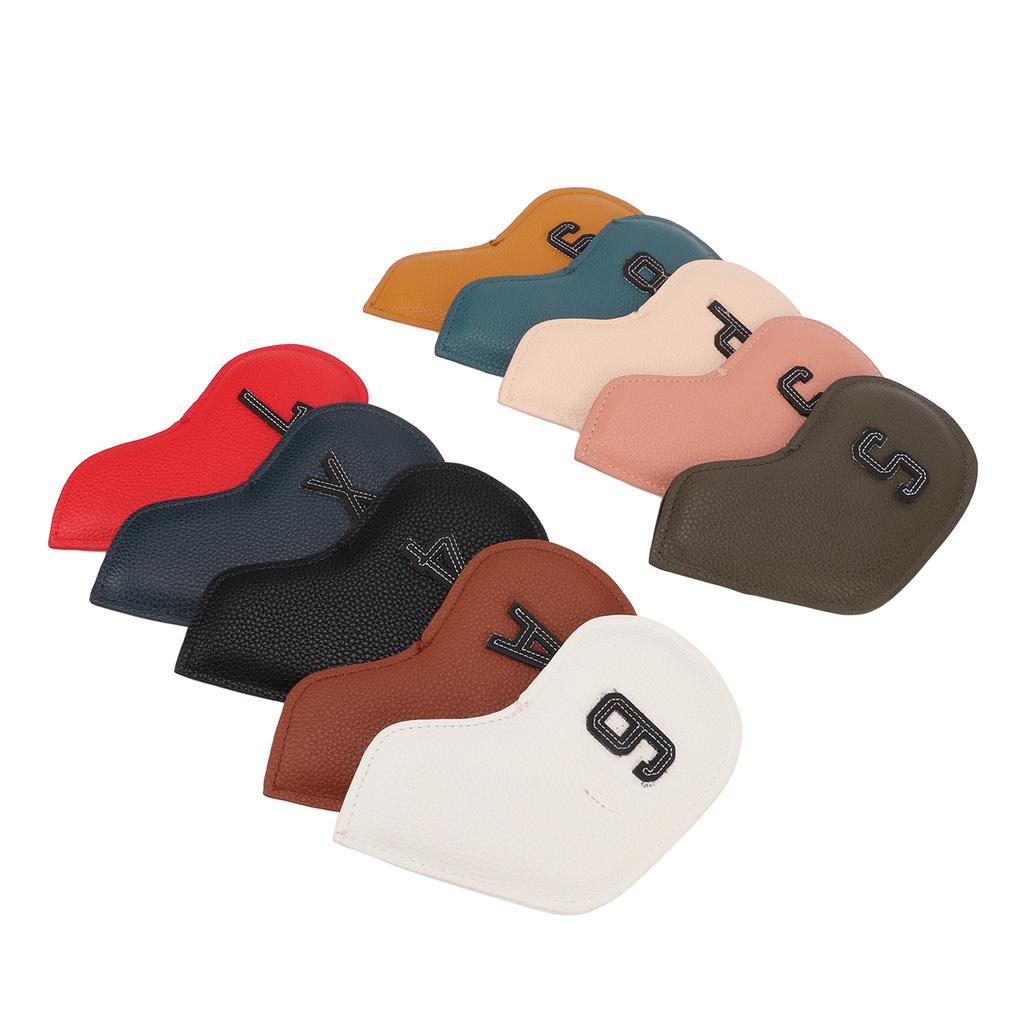 10PCS Golf Iron Head Cover Waterproof PU Numerical Golf Iron Headcover for Outdoor Sports