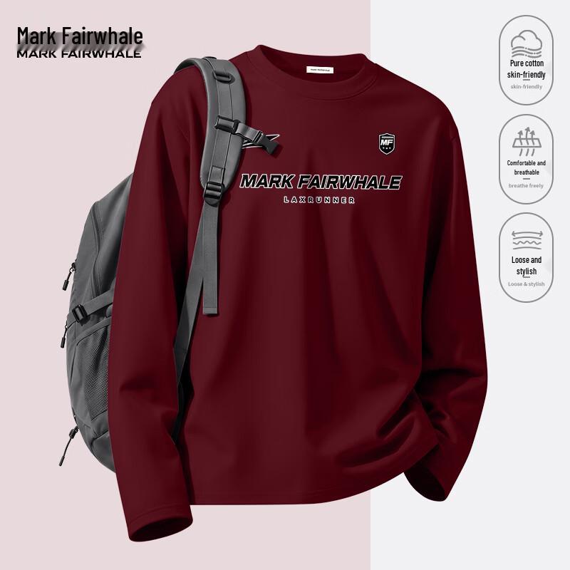 MARK FAIRWHALE Men's Heavyweight Cotton Long-Sleeve Crewneck Tee