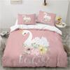 Roztomilá kreslená zvířátka Růžová sada povlečení pro batolata 3D Potisk vtipné kočky Povlečení na peřinu Twin Queen Size Pro dospívající Děti Dětské Dívky Dekor do ložnice