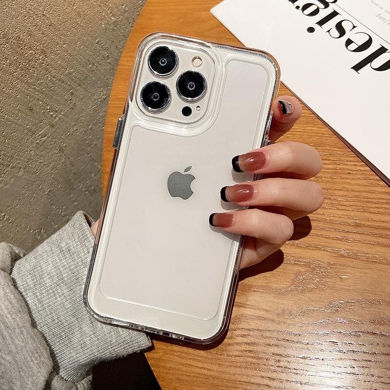 

Прозрачный противоударный жесткий акриловый чехол для IPhone 14 13 12 11 Pro XS Max X XR 14 Plus, мягкий силиконовый бампер, прозрачный роскошный чехол For iPhone 14Pro Max