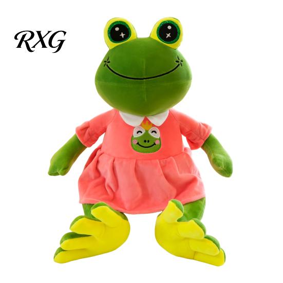 Kids Plush Toy Frog Prince Princess Toy, Cute Stuffed Animal with Striped Shirt/Skirt, Game Fans Gift Soft Pillow for Bedroom, Birthday Lovers