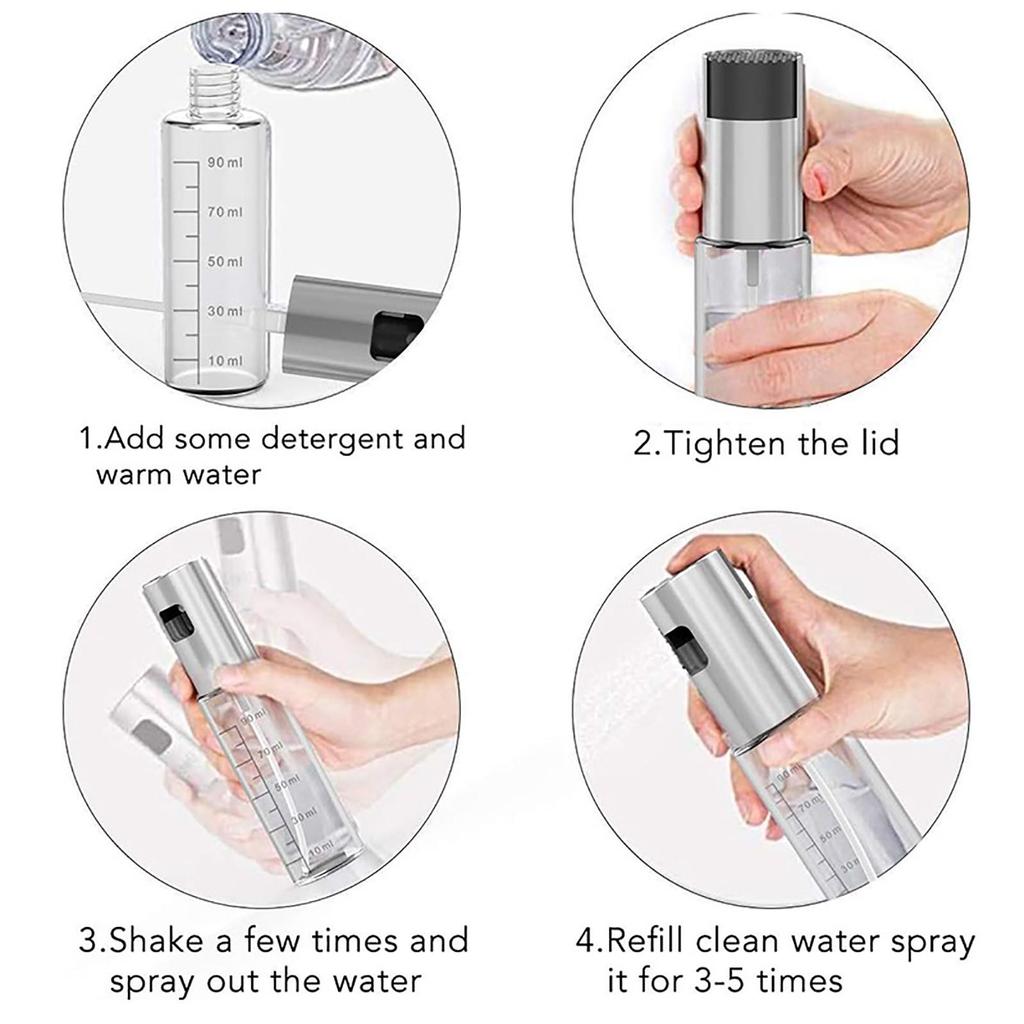 Dispensador de aceite de botella pulverizadora de aceite con botella pulverizadora portátil transparente a escala