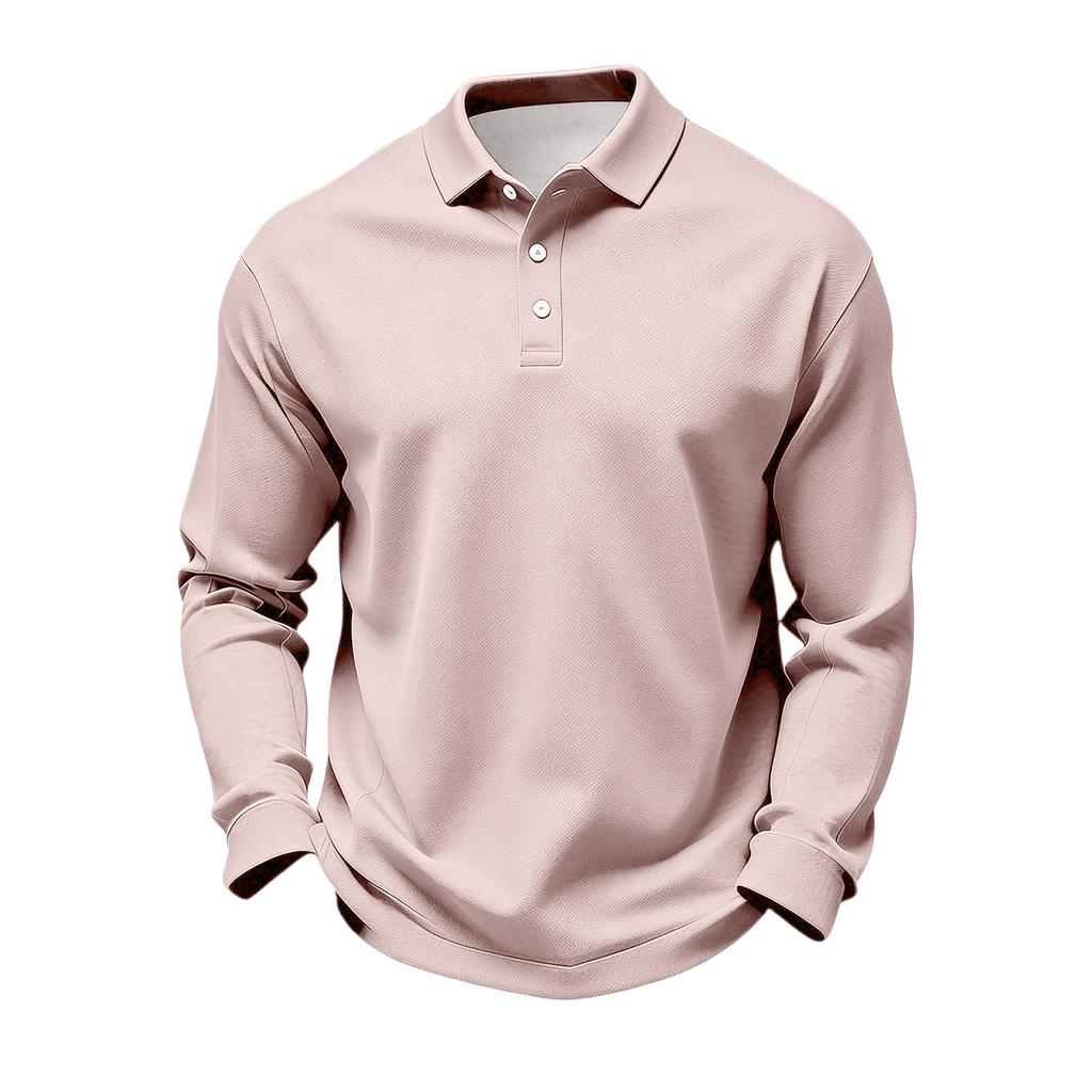 Men's Long Sleeve Golf Polo Shirt Casual Breathable Quick Dry Mesh Fabric Lightweight Comfortable Fit Sportswear