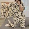 Summer new pajamas female cute cartoon short sleeves short trousers women's casual loungewear three-piece set