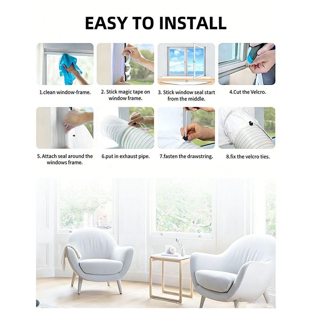 Double Opening Portable Air Conditioner Window Seal Window Vent Kit  For Push Up Windows