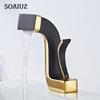 Tuqiu Bathroom Faucet Brass Gold White Bathroom Basin Faucet Cold And Water Mixer Sink Tap Deck Mounted