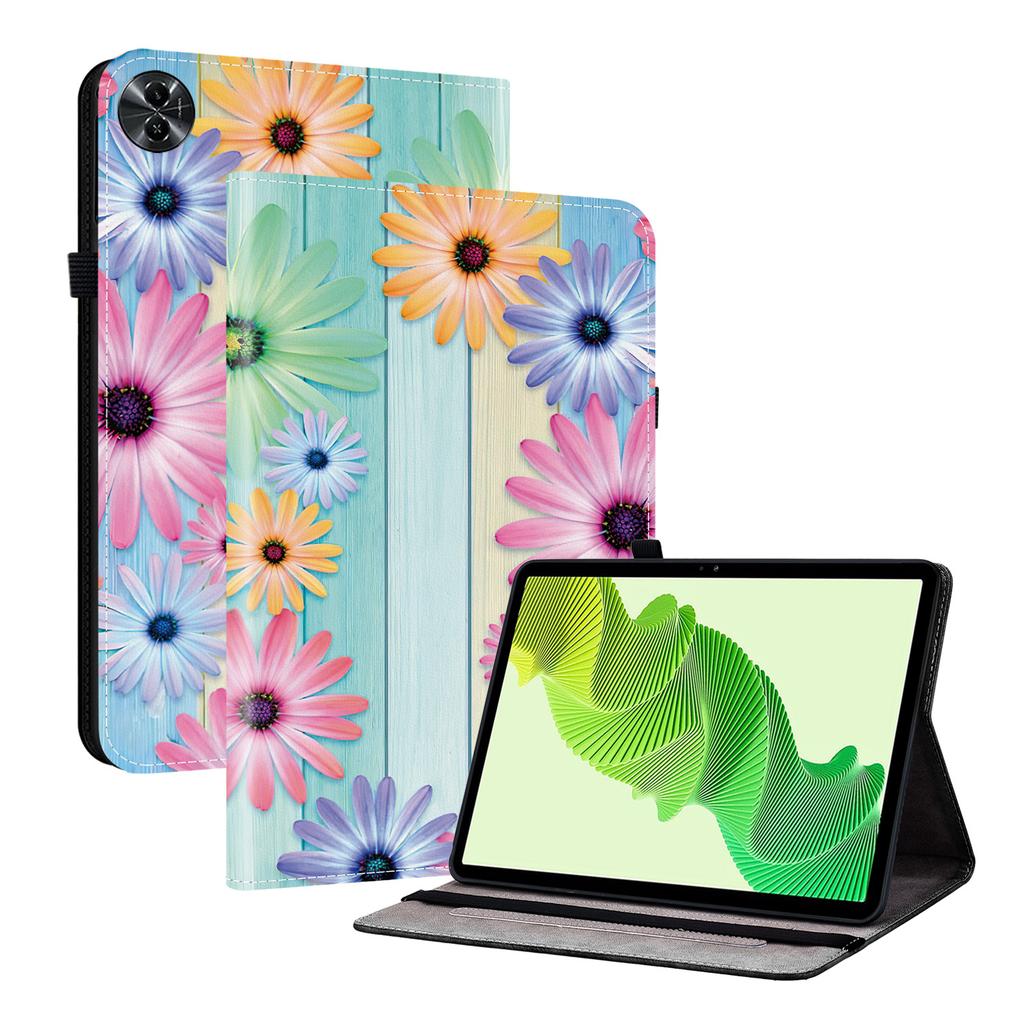 Custodia per Tablet in Pelle PU per Realme Pad 2- 11 Stili! Durevole, con 2 fessure per supporto, portapenne e fessure per carte, cover posteriore flessibile in TPU