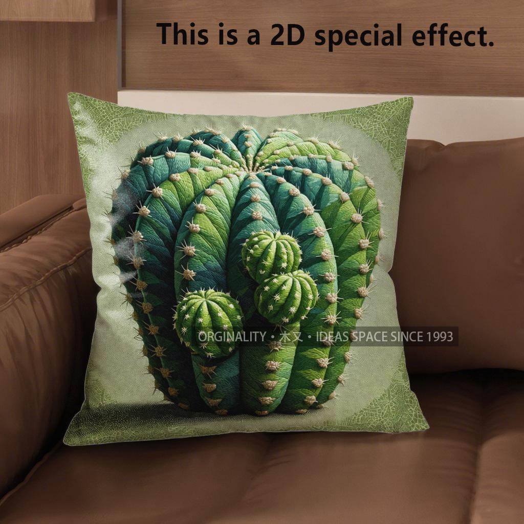 2D Boho Kaktus Druck Überwurf Kissenbezüge Muster Kissenbezug Geeignet für Sofa Schlafzimmer Auto Kissenbezug