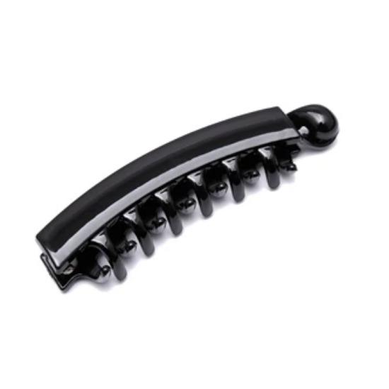 10cm Pony Hair Clip for Women and Girls Fashion Banana Clip Barrettes Black and Pink Solid Color Plastic Hairpins High Quality