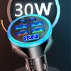 6 In 1 Full PD 30W USB Car Charger with Voltmeter Type C 4 USB A Multi Port Super Fast Charging Adapter with Voltage Display New